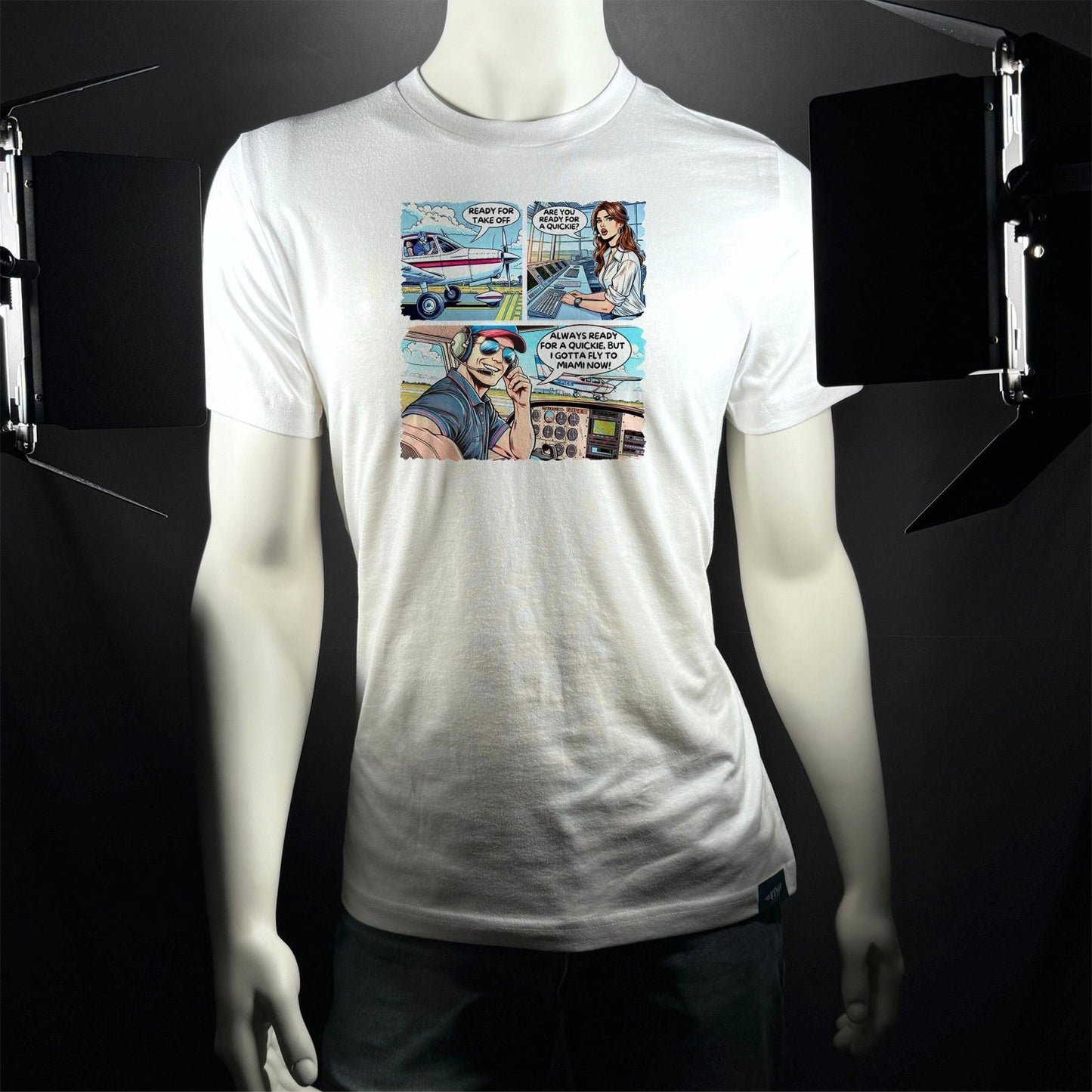 QUICKIE TEE PREMIUM TEE PILOT COMICS