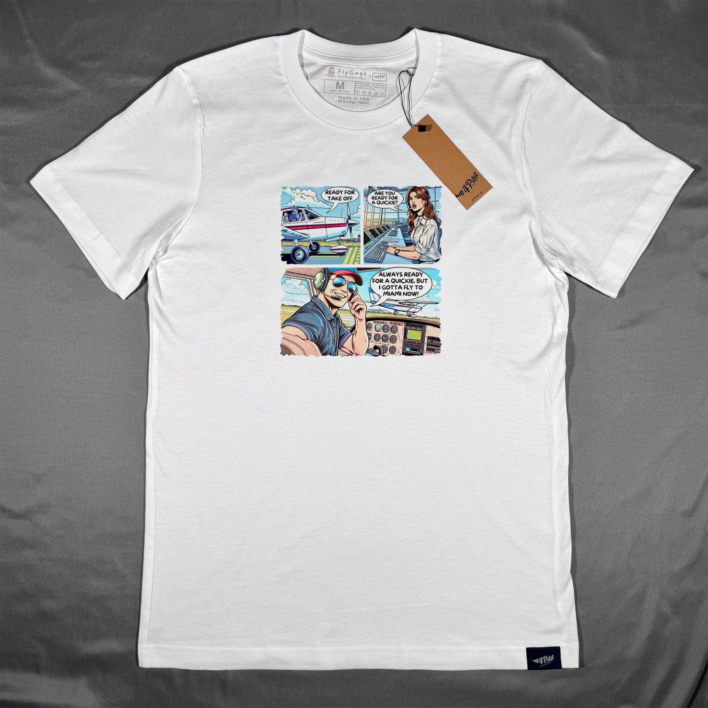 QUICKIE TEE PREMIUM TEE PILOT COMICS