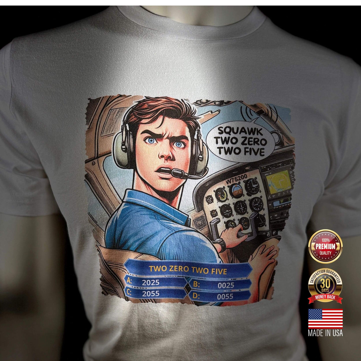 SQUAWK 2025 PREMIUM TEE PILOT COMICS