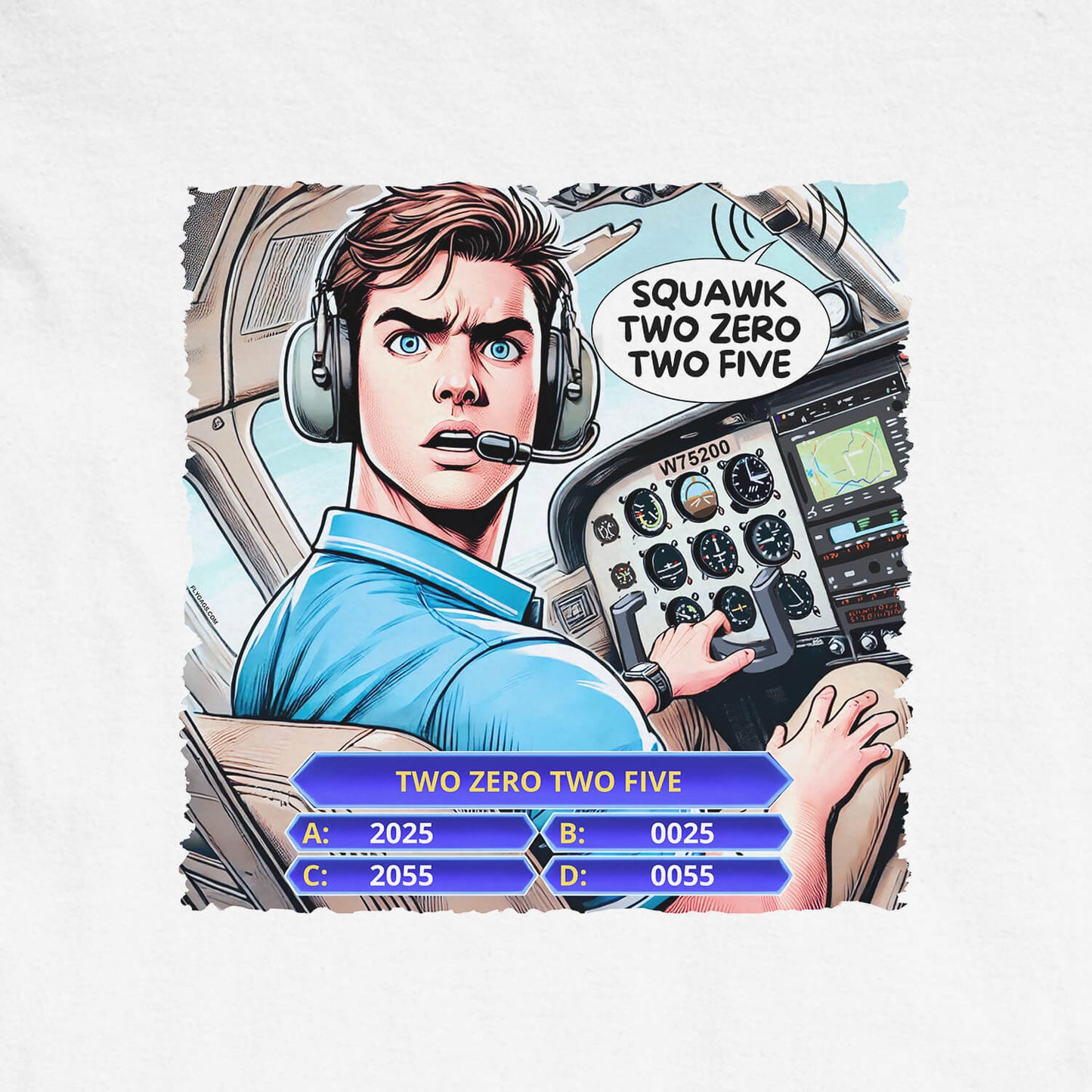 SQUAWK 2025 PREMIUM TEE PILOT COMICS