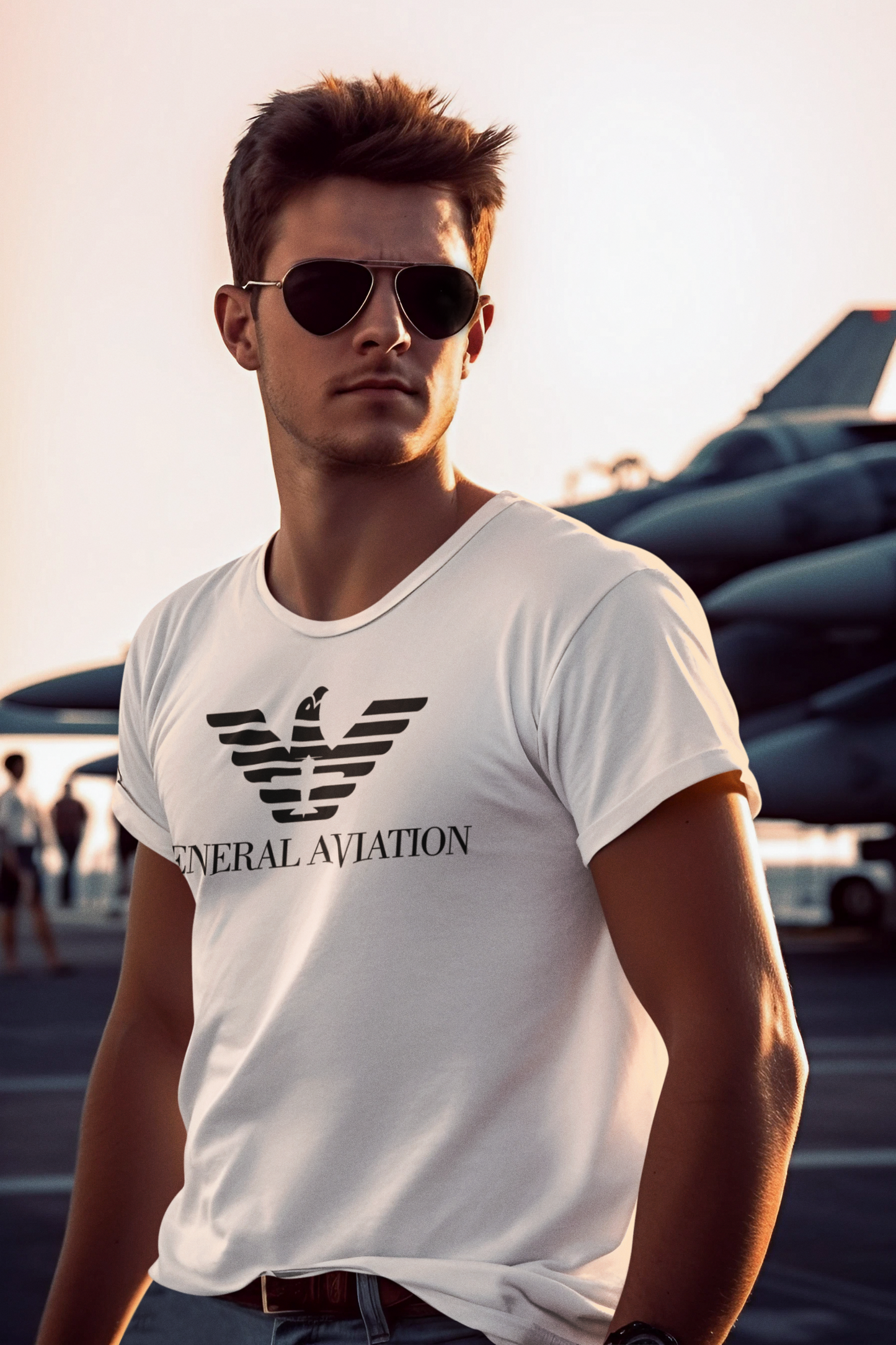 "GENERAL AVIATION" THE PARODY HANGAR PREMIUM T‑SHIRT