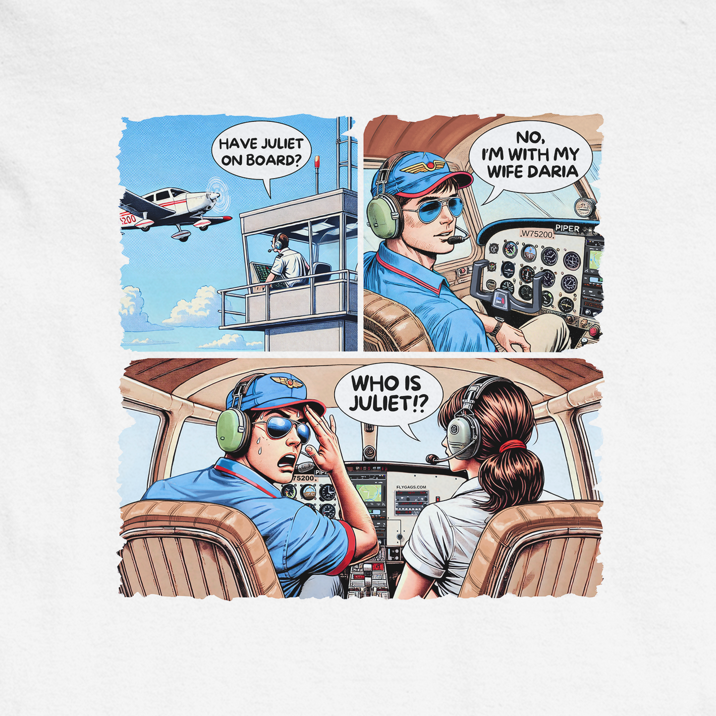 "WHO IS JULIET?" CLASSIC PILOT COMICS PREMIUM T‑SHIRT