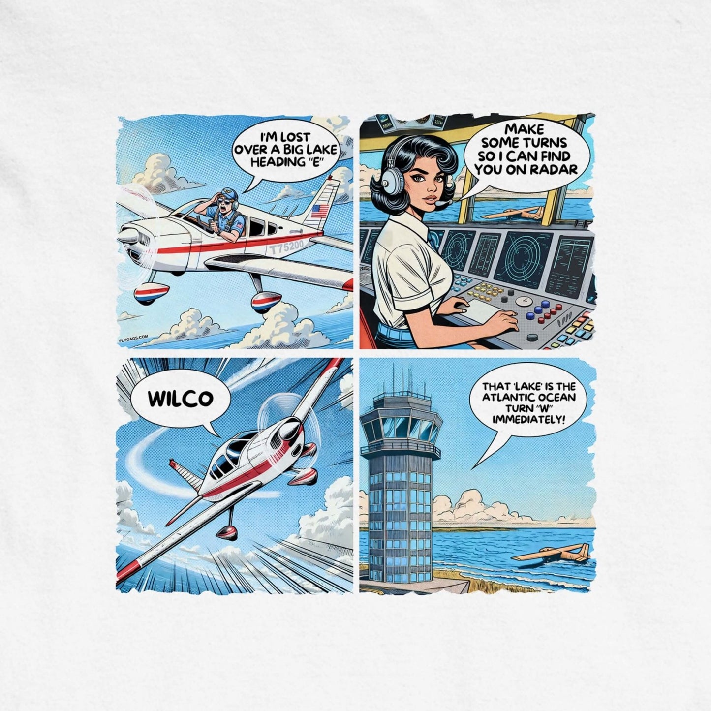 THAT LAKE IS THE OCEAN REGULAR TEE PILOT COMICS