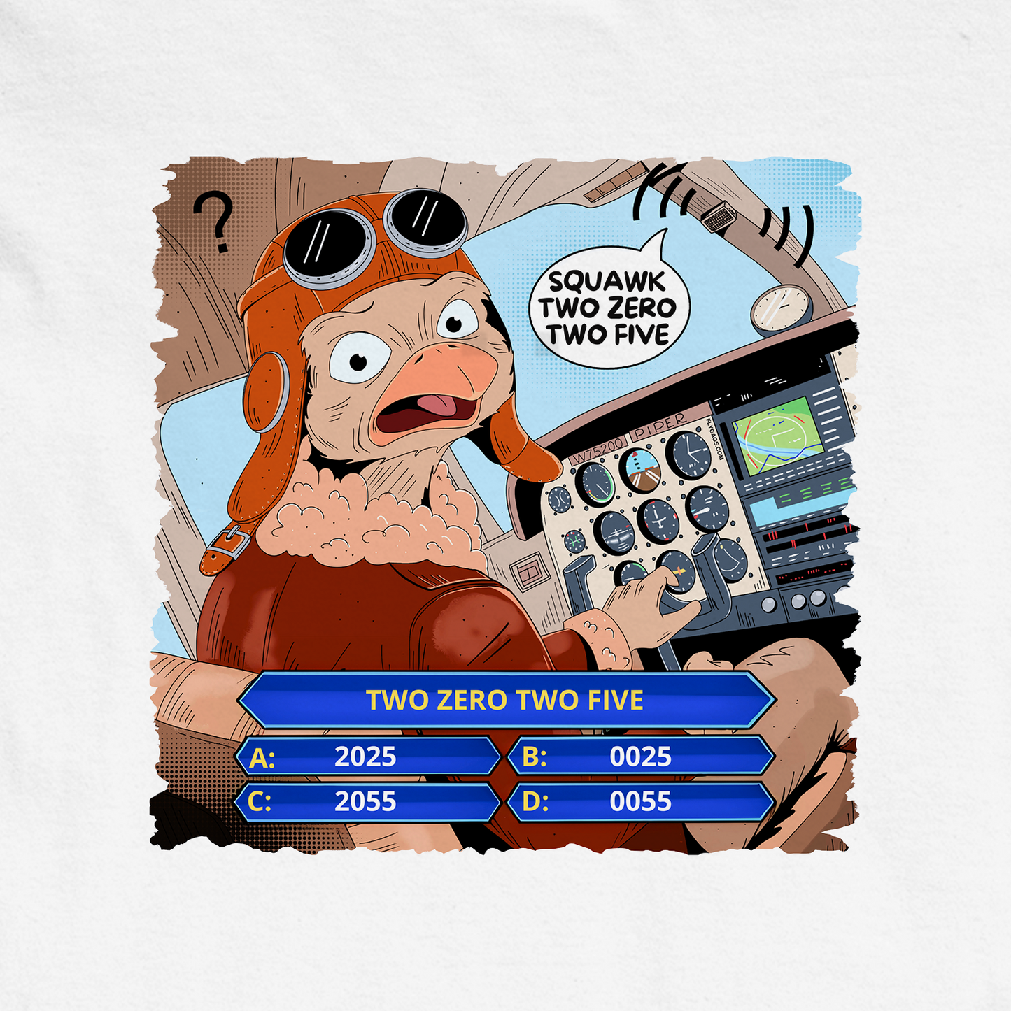 "SQUAWK 2025" CAPTAIN STRAUSS PREMIUM T‑SHIRT