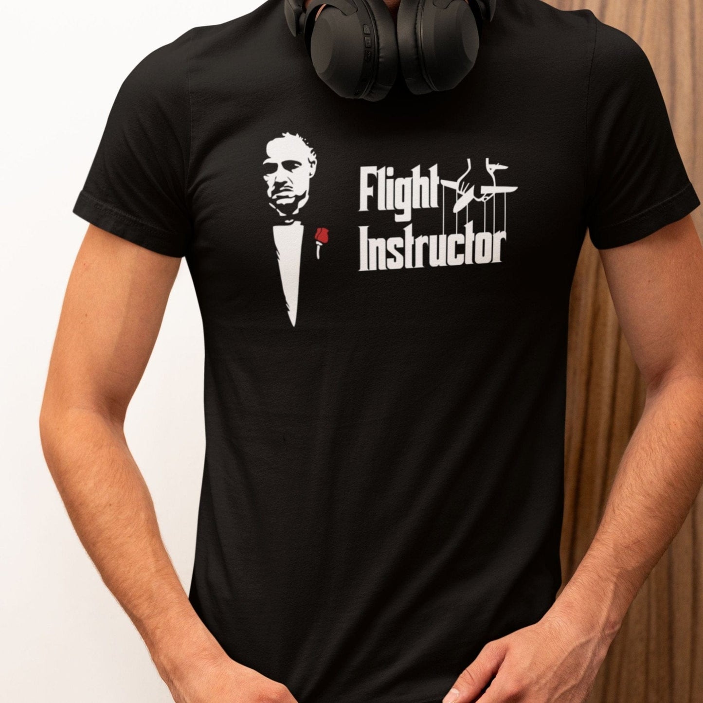 "FLIGHT INSTRUCTOR" TEE, STD, THE PARODY HANGAR COLLECTION GENERAL AVIATION T-SHIRT FOR PILOT S / Black PILOT GIFT