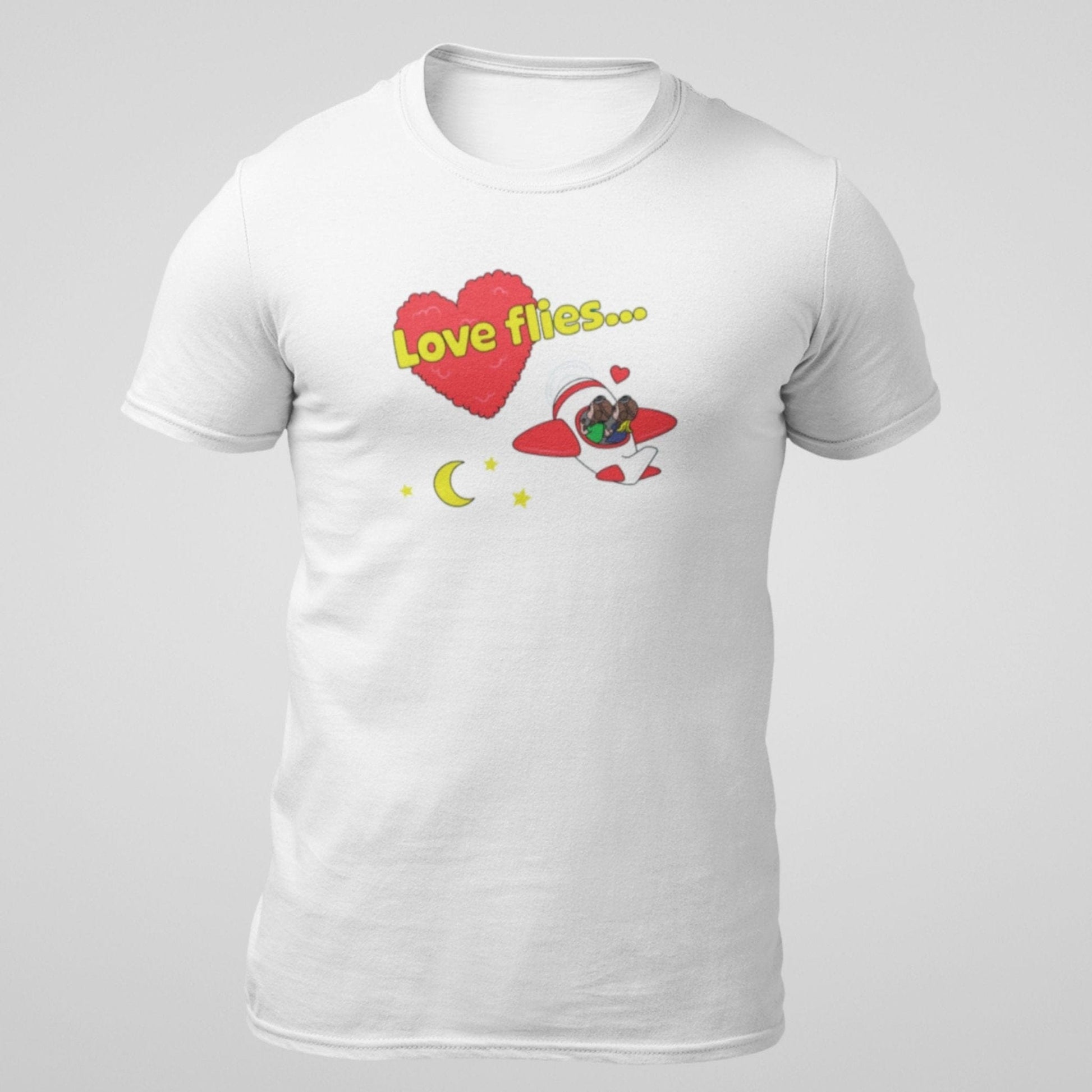 "LOVE FLIES" Ver.2 STD TEE THE PARODY HANGAR COLLECTION GENERAL AVIATION T-SHIRT FOR PILOT PILOT GIFT